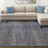 8' X 11' Blue and Ivory Power Loom Area Rug - Homeroots - Flyclothing LLC