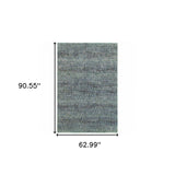 5' X 7' Blue and Gray Power Loom Area Rug - Homeroots - Flyclothing LLC