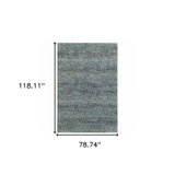 7' X 10' Blue and Gray Power Loom Area Rug - Homeroots - Flyclothing LLC