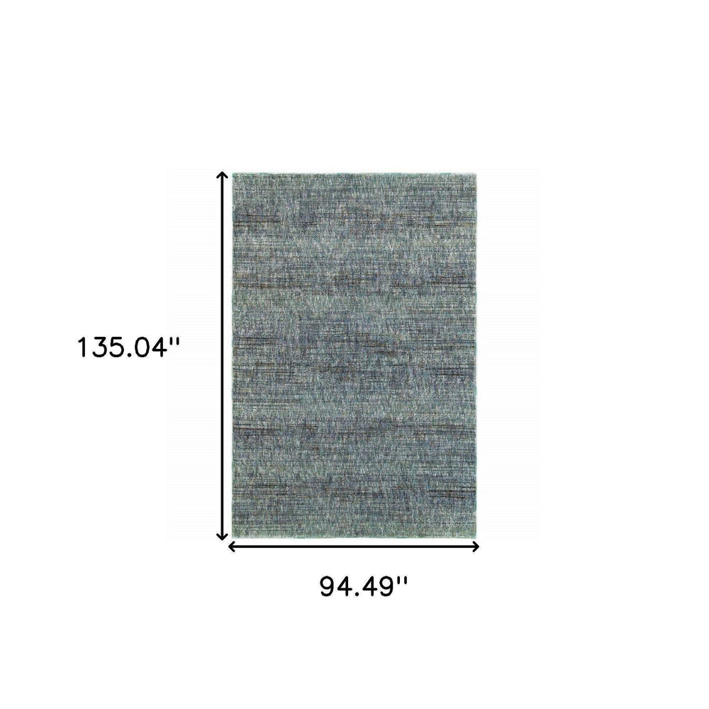 8' X 11' Blue and Gray Power Loom Area Rug - Homeroots - Flyclothing LLC