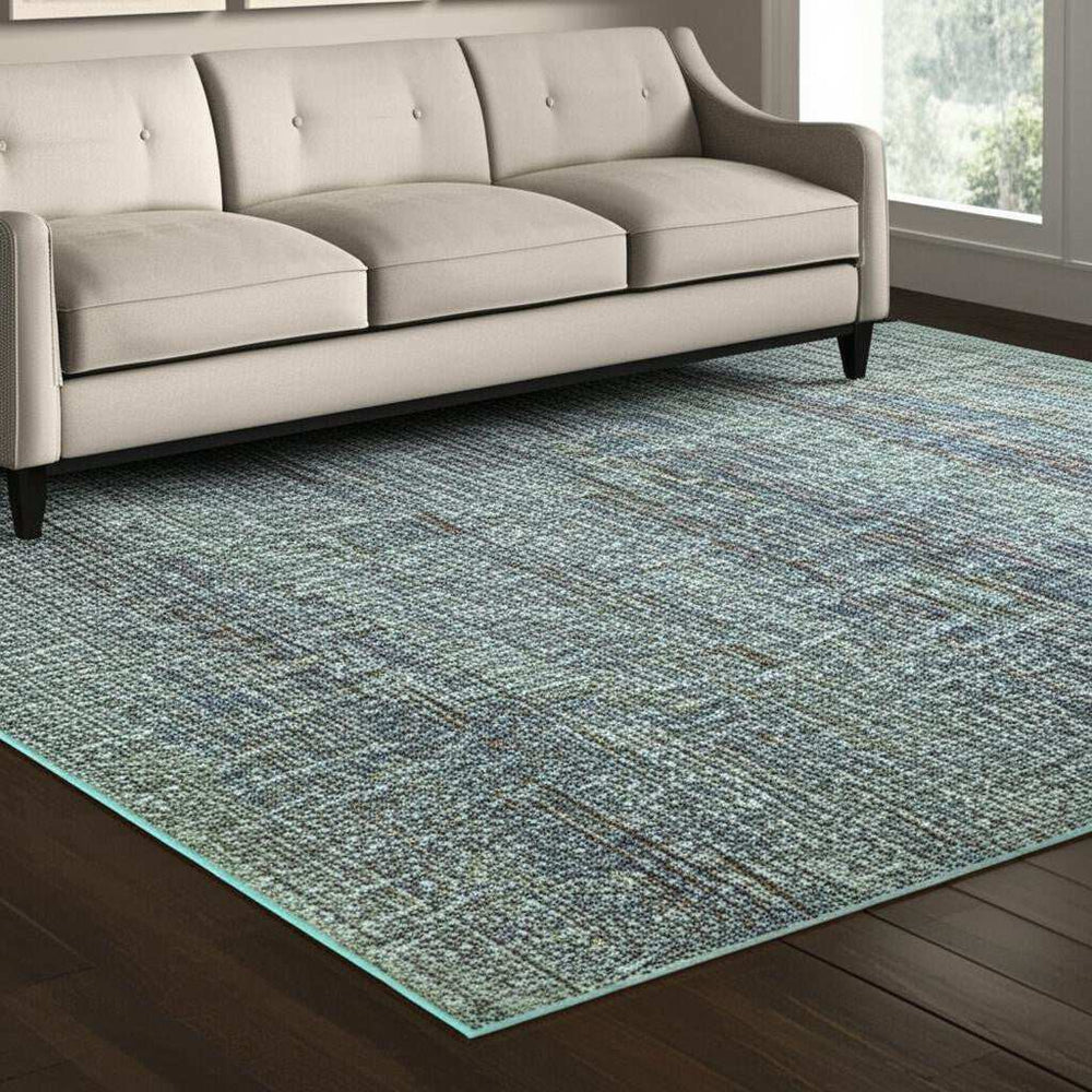 8' X 11' Blue and Gray Power Loom Area Rug - Homeroots - Flyclothing LLC