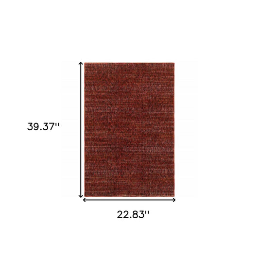 2' X 3' Red and Gray Power Loom Area Rug - Homeroots - Flyclothing LLC