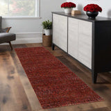8' Runner Red and Gray Power Loom Runner Rug - Homeroots - Flyclothing LLC