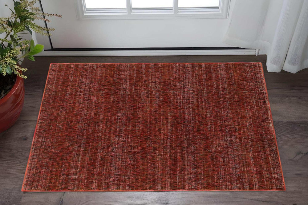 3' X 5' Red and Gray Power Loom Area Rug - Homeroots - Flyclothing LLC