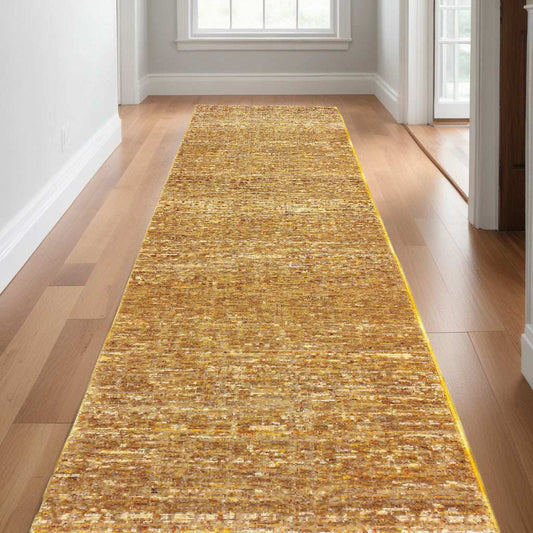 12' Runner Brown and Ivory Power Loom Runner Rug - Homeroots - Flyclothing LLC