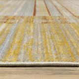 10' X 13' Rust Gold Blue Grey Ivory And Tan Geometric Power Loom Stain Resistant Area Rug With Fringe - Homeroots - Flyclothing LLC