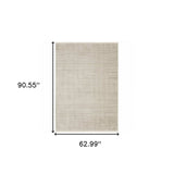 5' X 8' Ivory Beige Taupe And Tan Geometric Power Loom Stain Resistant Area Rug With Fringe - Homeroots - Flyclothing LLC