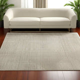 5' X 8' Ivory Beige Taupe And Tan Geometric Power Loom Stain Resistant Area Rug With Fringe - Homeroots - Flyclothing LLC