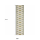 2' X 8' Beige Grey Gold And Green Geometric Power Loom Stain Resistant Runner Rug - Homeroots - Flyclothing LLC