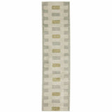 2' X 8' Beige Grey Gold And Green Geometric Power Loom Stain Resistant Runner Rug - Homeroots - Flyclothing LLC