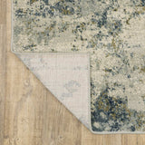 2' X 8' Beige Teal Grey And Gold Abstract Power Loom Stain Resistant Runner Rug - Homeroots - Flyclothing LLC
