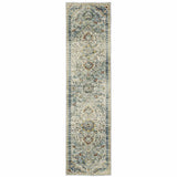2' X 8' Blue Beige Rust Gold And Teal Oriental Power Loom Stain Resistant Runner Rug - Homeroots - Flyclothing LLC