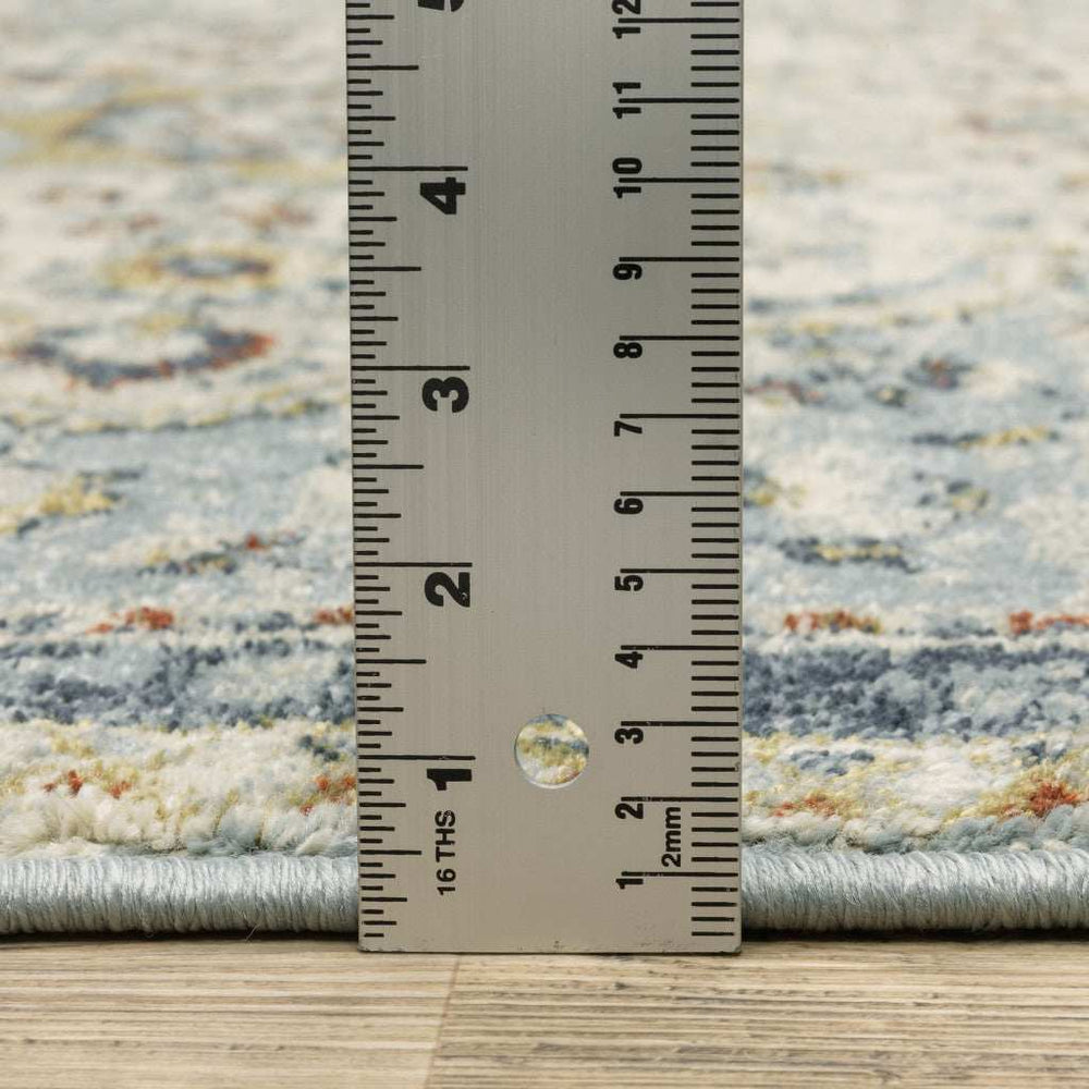 2' X 8' Blue Beige Rust Gold And Teal Oriental Power Loom Stain Resistant Runner Rug - Homeroots - Flyclothing LLC