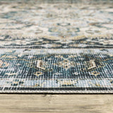 2' X 3' Blue Ivory Teal Brown And Gold Oriental Printed Stain Resistant Non Skid Area Rug - Homeroots - Flyclothing LLC