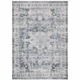 2' X 3' Gray And Ivory Oriental Printed Non Skid Area Rug - Homeroots - Flyclothing LLC