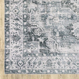 4' X 6' Navy Blue Ivory And Grey Oriental Printed Stain Resistant Non Skid Area Rug - Homeroots - Flyclothing LLC