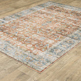2' X 3' Rust Blue Ivory And Gold Oriental Printed Stain Resistant Non Skid Area Rug - Homeroots - Flyclothing LLC