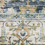 4' X 6' Blue Gold Rust Ivory And Olive Oriental Printed Stain Resistant Non Skid Area Rug - Homeroots - Flyclothing LLC
