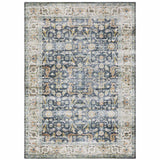 5' X 7' Blue Gold Rust Ivory And Olive Oriental Printed Stain Resistant Non Skid Area Rug - Homeroots - Flyclothing LLC