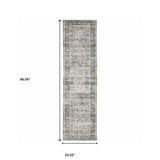 2' X 8' Charcoal Grey Salmon And Ivory Oriental Printed Stain Resistant Non Skid Runner Rug - Homeroots - Flyclothing LLC
