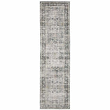 2' X 8' Charcoal Grey Salmon And Ivory Oriental Printed Stain Resistant Non Skid Runner Rug - Homeroots - Flyclothing LLC