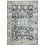 4' X 6' Blue Gold Green And Ivory Oriental Printed Stain Resistant Non Skid Area Rug - Homeroots - Flyclothing LLC