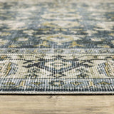 4' X 6' Blue Gold Green And Ivory Oriental Printed Stain Resistant Non Skid Area Rug - Homeroots - Flyclothing LLC