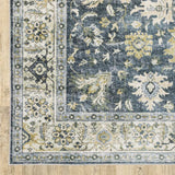5' X 7' Blue Gold Green And Ivory Oriental Printed Stain Resistant Non Skid Area Rug - Homeroots - Flyclothing LLC