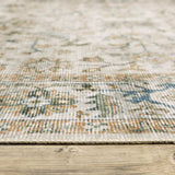 2' X 3' Grey Orange Blue Gold Green And Rust Oriental Printed Stain Resistant Non Skid Area Rug - Homeroots - Flyclothing LLC