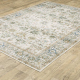 2' X 3' Grey Orange Blue Gold Green And Rust Oriental Printed Stain Resistant Non Skid Area Rug - Homeroots - Flyclothing LLC