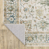 2' X 3' Grey Orange Blue Gold Green And Rust Oriental Printed Stain Resistant Non Skid Area Rug - Homeroots - Flyclothing LLC
