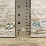 2' X 3' Grey Orange Blue Gold Green And Rust Oriental Printed Stain Resistant Non Skid Area Rug - Homeroots - Flyclothing LLC