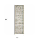 2' X 8' Grey Orange Blue Gold Green And Rust Oriental Printed Stain Resistant Non Skid Runner Rug - Homeroots - Flyclothing LLC