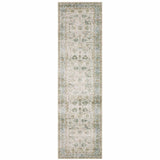 2' X 8' Grey Orange Blue Gold Green And Rust Oriental Printed Stain Resistant Non Skid Runner Rug - Homeroots - Flyclothing LLC