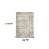 7' X 10' Ivory Oriental Printed Non Skid Area Rug - Homeroots - Flyclothing LLC