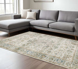 7' X 10' Ivory Oriental Printed Non Skid Area Rug - Homeroots - Flyclothing LLC
