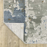 8' X 11' Grey Blue Navy Ivory And Brown Abstract Power Loom Stain Resistant Area Rug - Homeroots - Flyclothing LLC