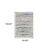 8' X 11' Blue Ivory Grey Light Blue And Brown Abstract Power Loom Stain Resistant Area Rug - Homeroots - Flyclothing LLC