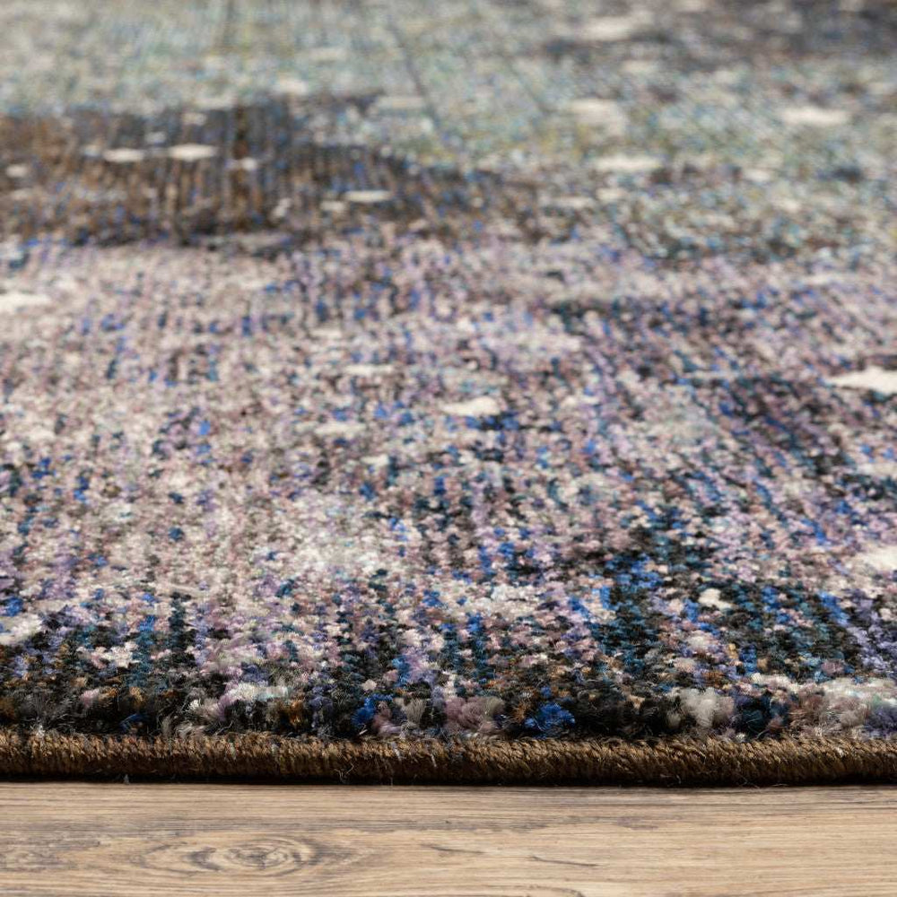 10' X 13' Purple and Ivory Abstract Power Loom Area Rug - Homeroots - Flyclothing LLC