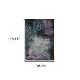 7' X 10' Purple and Ivory Abstract Power Loom Area Rug - Homeroots - Flyclothing LLC