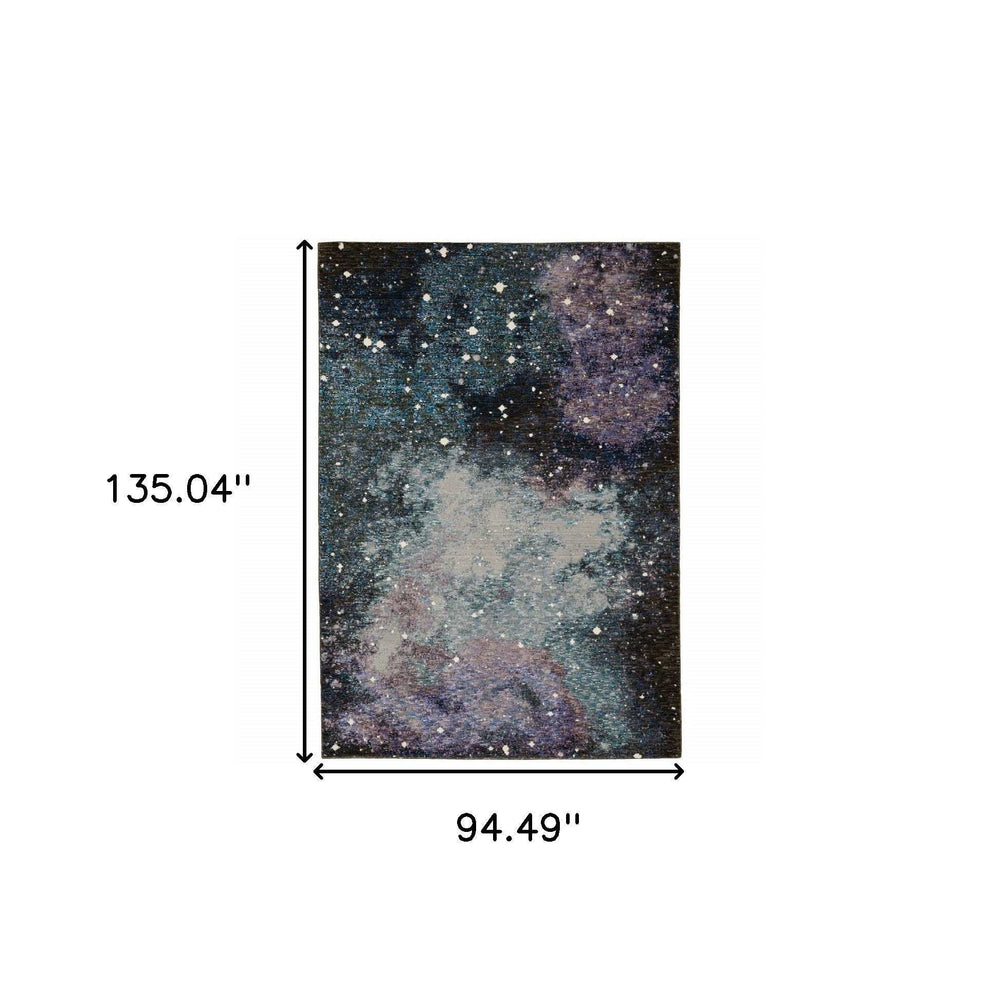 8' X 11' Purple and Ivory Abstract Power Loom Area Rug - Homeroots - Flyclothing LLC