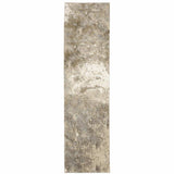 8' Runner Gray and Ivory Abstract Power Loom Runner Rug - Homeroots - Flyclothing LLC