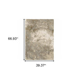 3' X 5' Gray and Ivory Abstract Power Loom Area Rug - Homeroots - Flyclothing LLC