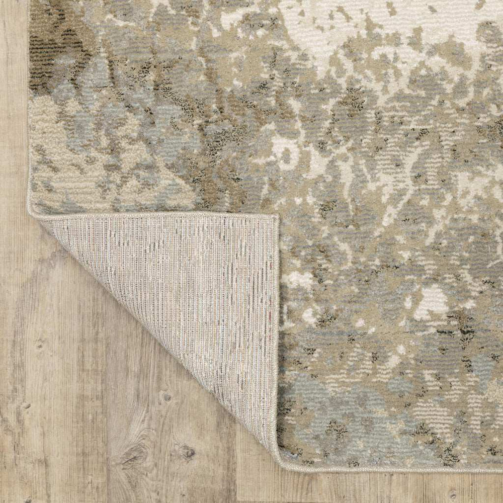 3' X 5' Gray and Ivory Abstract Power Loom Area Rug - Homeroots - Flyclothing LLC