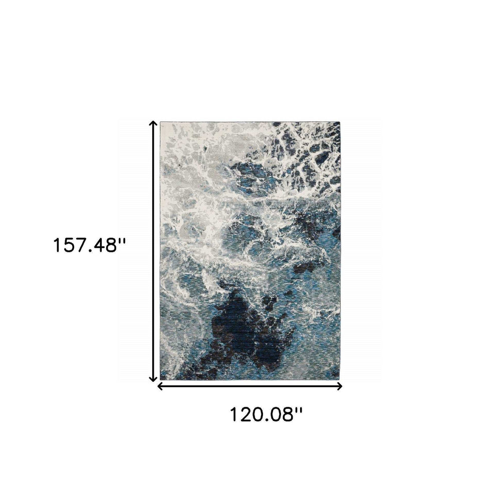 10' X 13' Gray Abstract Power Loom Area Rug - Homeroots - Flyclothing LLC