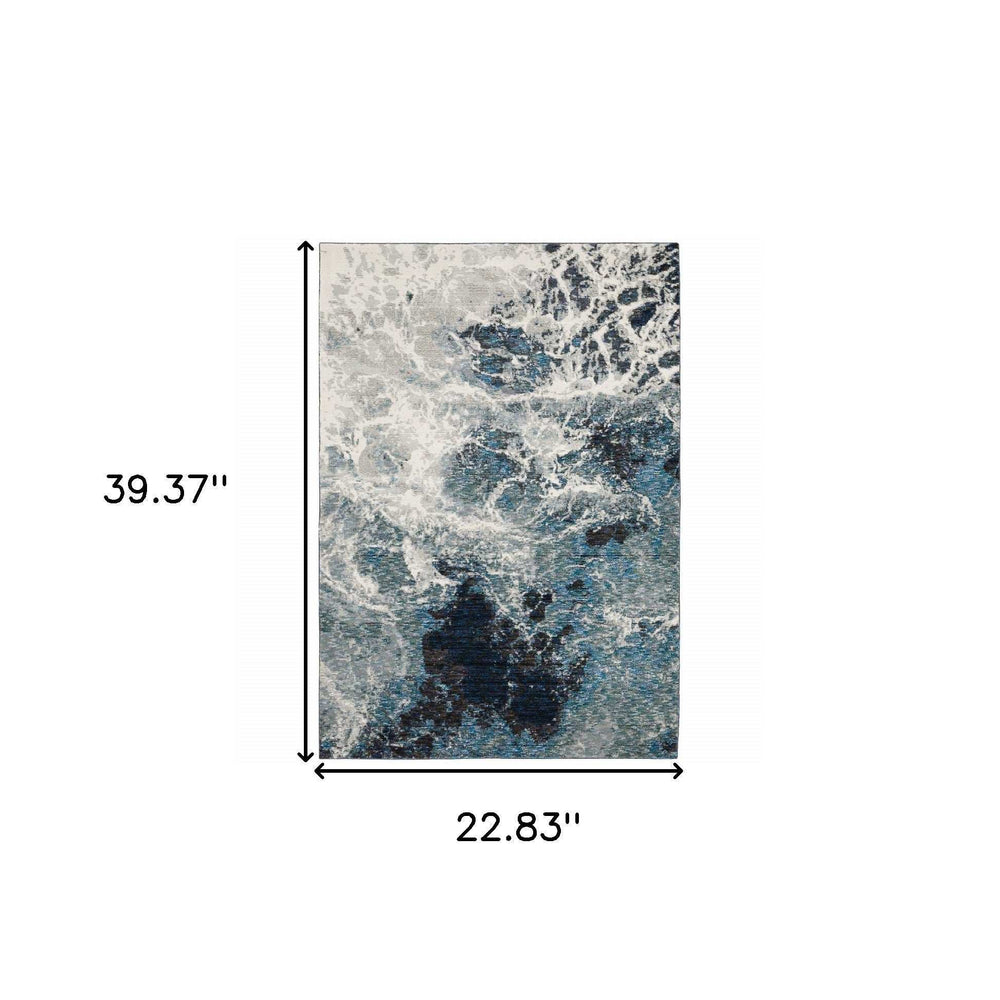 2' X 3' Gray Abstract Power Loom Area Rug - Homeroots - Flyclothing LLC