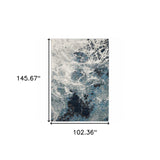 9' X 12' Gray Abstract Power Loom Area Rug - Homeroots - Flyclothing LLC