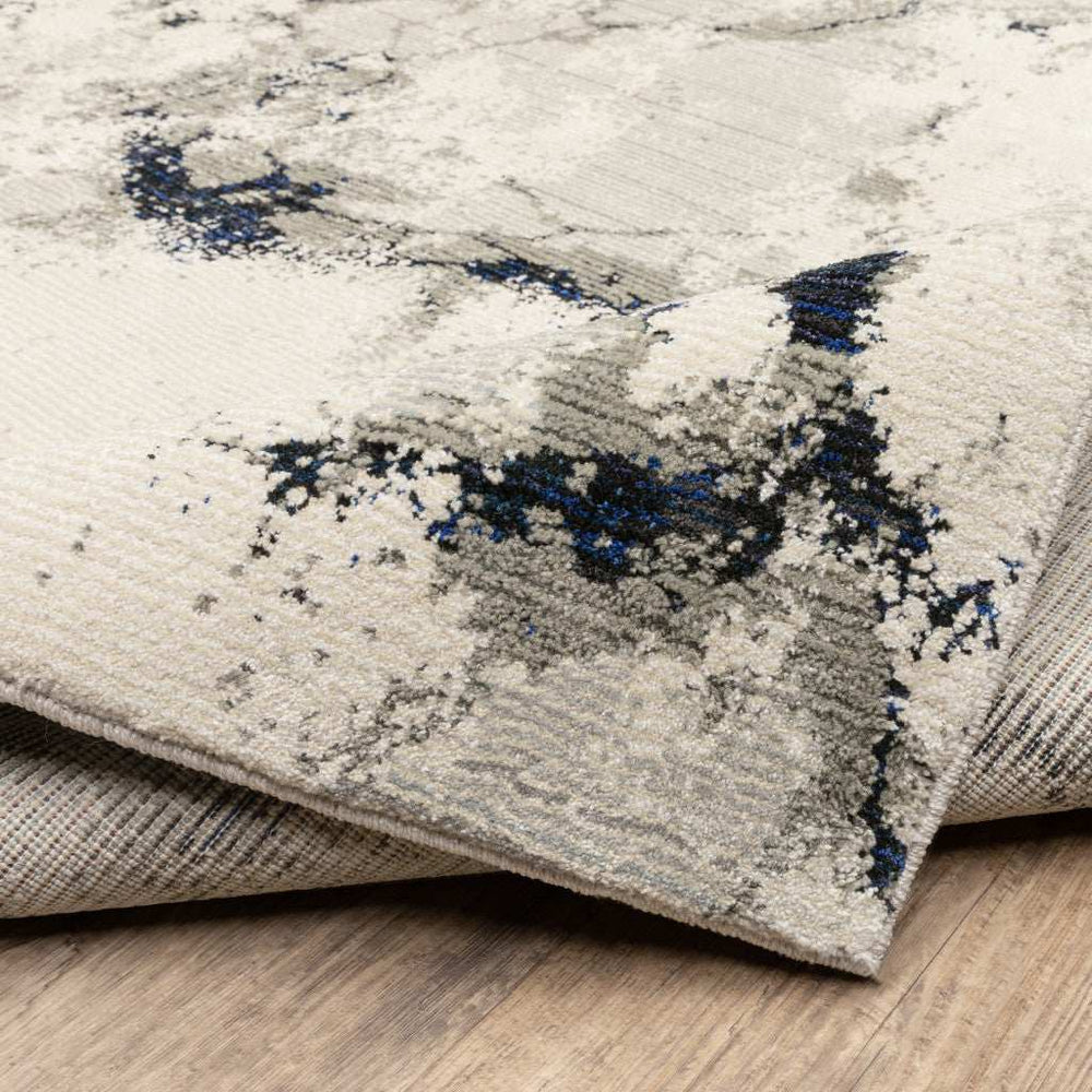 10' X 13' Gray and Black Abstract Power Loom Area Rug - Homeroots - Flyclothing LLC