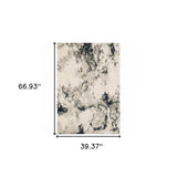 3' X 5' Gray and Black Abstract Power Loom Area Rug - Homeroots - Flyclothing LLC