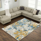 9' X 12' Gray and Ivory Abstract Power Loom Area Rug - Homeroots - Flyclothing LLC